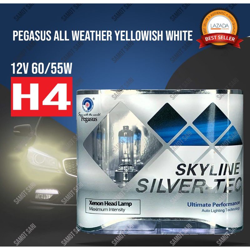 ไฟหน้า 1 คู่ SKYLINE SILVER-TEC H11, H7, H4 55W