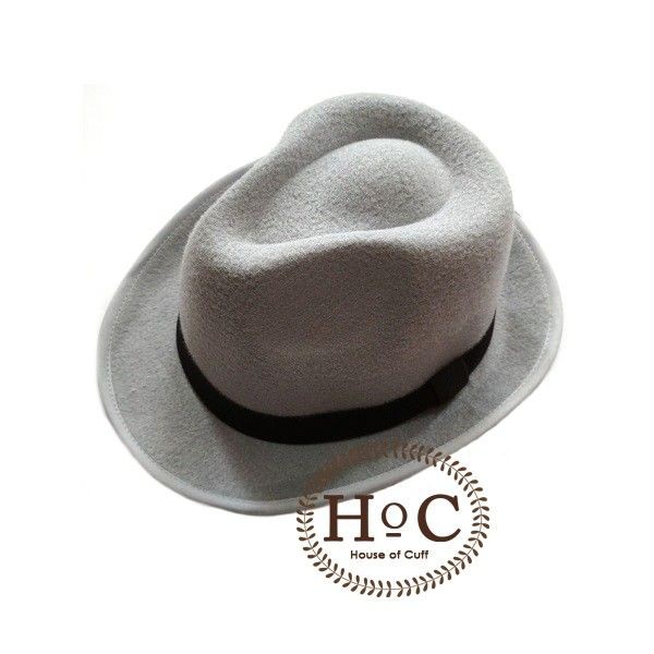 หมวก Houseofcuff Fedora GREY FEDORA HAT LAKEN