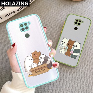 Camera Lens Protective Phone Case Xiaomi Redmi Note 9 Pro 9A 9C 9S 8A Redmi Note 8 Pro POCO X2 เคสโทรศัพท์ เคสซิลิโคน We Bare Bear Matte Scrub PC Hard Cover Anti-Scrach Shockproof