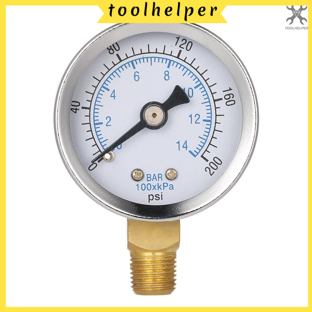 อุปกรณ์เกจมิเตอร์ สำหรับวัดแรงดันน้ำ 1/8 นิ้ว npt 40 มม 0-200 psi 0-14 บาร์