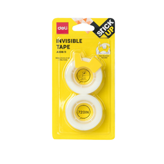 Deli Invisible Tape เทปใสขุ่น เขียนทับได้ *แถมแท่นตัดพกพา*