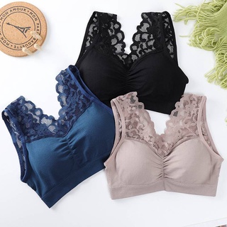 Pretty Bra PB-020 เสื้อในไร้โครง มีลายลูกไม้ด้านหลัง ผ้านุ่ม ใส่สบาย