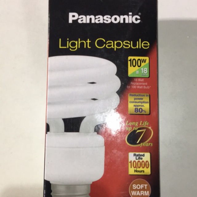 หลอดตะเกียบ Panasonic ขั้วเกลียว e27 แสงวอล์ม 18w
