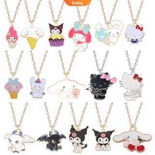 การ์ตูน Sanrio Kuromi Melody Enamel จี้สร้อยคอ Choker สร้อยคอ Hiphop Cool Lovers Unisex Necklace | Bolive |