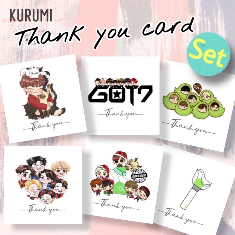 การ์ดขอบคุณ มินิมอล Thank you card “Got7” แบบสุ่ม TGot7