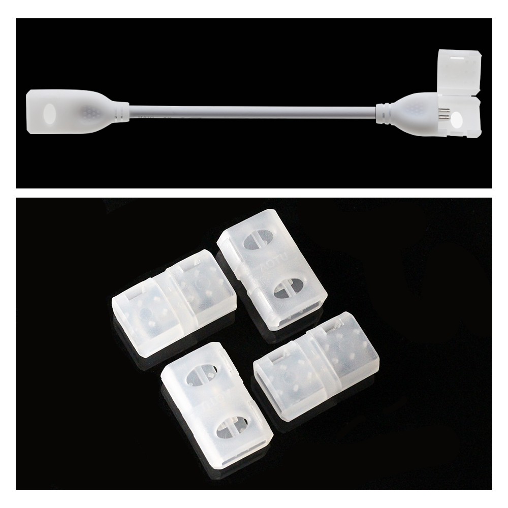 2pin 4pin 240V LED Strip Connector สีเดียว RGB ขั้วต่อสายไฟแรงดันสูง + หัวเข็มขัดคงที่ผู้ถือคลิป - รูปที่ 4