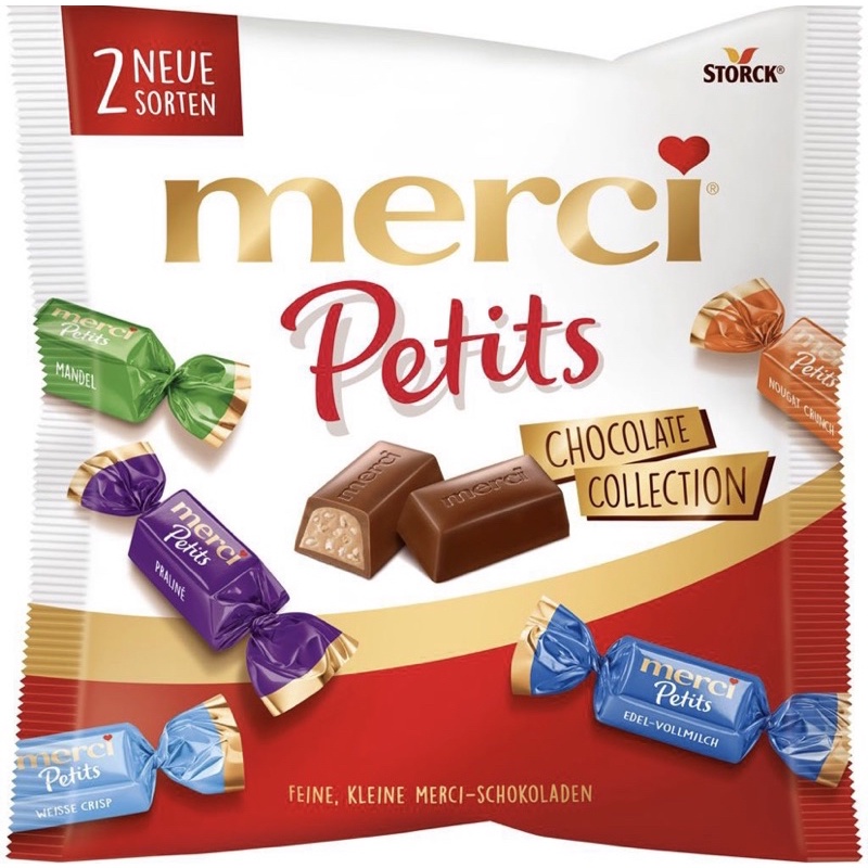 เมอชี่  เพอทิตส์  (merci Petits)  ช็อกโกแลต น้ำหนักสุทธิ  125  กรัม