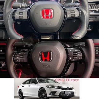 ครอบโลโก้พวงมาลัย H แดง,H ดำแดง Honda CIVIC FE 2022