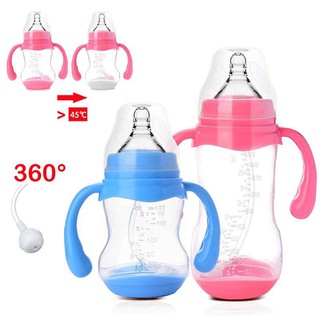 360° Feeding Bottle ขวดนม for Milk or other Drinks bottle ทรงคอกว้าง พร้อม จุกนมเสมือนนมมารดา รุ่นพลัส 180ML/240ml/320ML