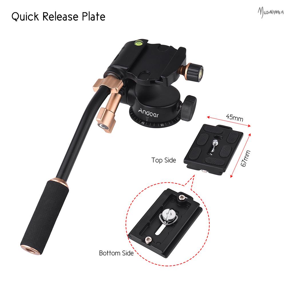 Andoer Q08S ขาตั้งกล้องอลูมิเนียม 3-Way Damping Hole พร้อมขาตั้งกล้อง Dslr Ildc รองรับ 360 Panoramic Shooting 1/4" Screw Monopod 6 กก.