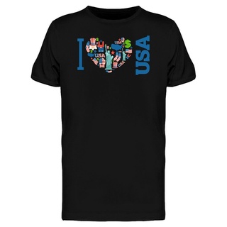 [S-5XL] เสื้อยืด พิมพ์ลาย I Love America แฟชั่นผู้ชาย เสื้อยืด -Image by Shutterstock 490088