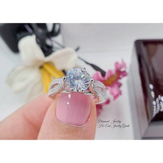 Diamond Ring แหวนเพชร CZ แท้เกรดพรีเมี่ยม รับรองความขาวใส ดีไซน์น่ารัก เพชรเม็ดกลางขนาดกำลังดี