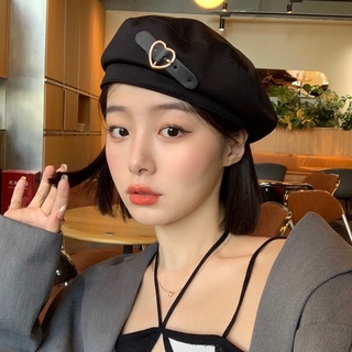 🧡พร้อมส่ง🧡 หมวกทรงเบเร่ต์ ลายหัวใจ beret สไตล์เกาหลี