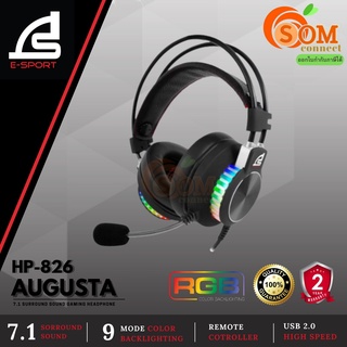 HEADSET (หูฟัง) SIGNO (HP-826) AUGUSTA - 7.1 SURROUND SOUND GAMING HEADPHONE (RGB) USB 2.0 PORT ประกัน 2 ปี *ของแท้*