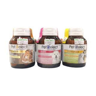 PET SELECT  30เม็ด วิตามินสำหรับสุนัขและแมว มีให้เลือก3สูตร Oderm Osteoflex Senior