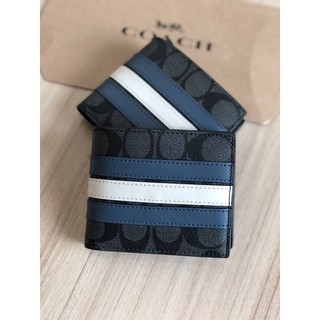 Coach 3-In-1 Wallet In Signature Canvas With Varsity Stripe