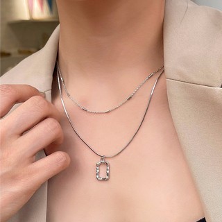 Geometric Charm Layered Necklace สร้อยคอเลเยอร์