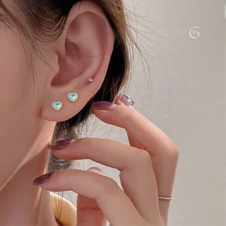 GLAMOR✨ต่างหูเปลี่ยนสี LOVE MOONLIGHT ต่างหูเงิน ตุ้มหูสวยๆ ต่างหูหัวใจ ต่างหูแฟชั่น ตุ้มหูเงินแท้