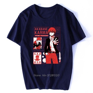 [S-5XL]เสื้อยืด พิมพ์ลายกราฟิก Assassination Classroom Classic Karma Akabane สําหรับผู้ชาย