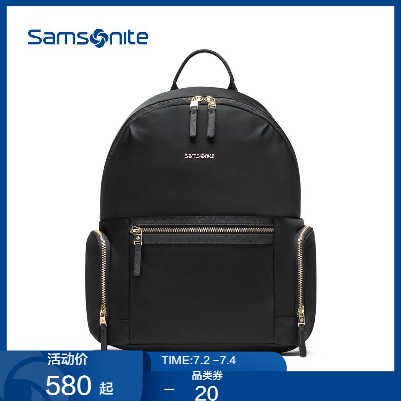 Samsonite/Samsonite13กระเป๋าคอมพิวเตอร์นิ้วสุภาพสตรีพร็อพกระเป๋าสะพายแฟชั่นกระเป๋าเป้สะพายหลังน้ำหนักเบา TS2