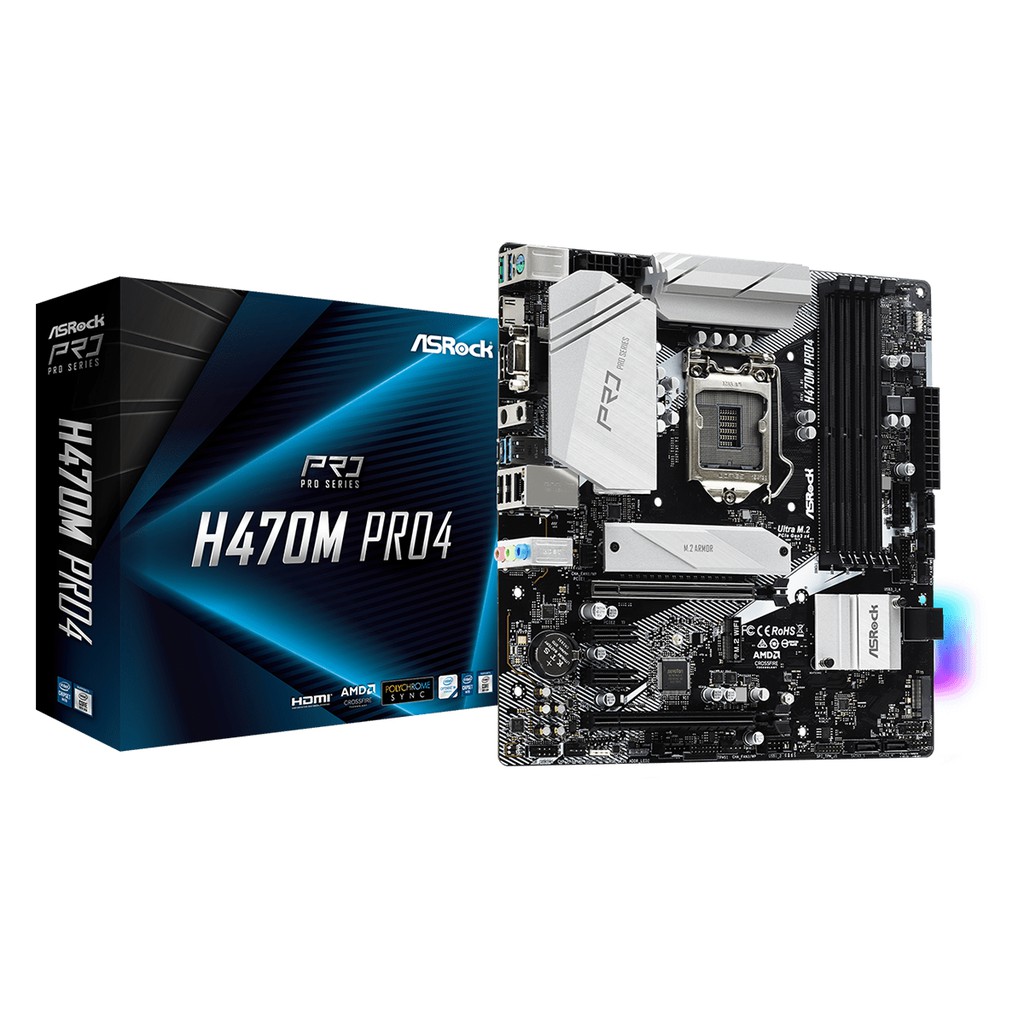 MAINBOARD (เมนบอร์ด) 1200 ASROCK H470M PRO4 Warranty 3 - Y