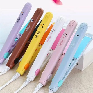 Hair Straightener Beauty เครื่องหนีบผม ม้วนลอน มินิ สีพาสเทลทูโทน การ์ตูน กระต่าย น่ารักแผ่นความร้อนเคลือบทัวร์มาลีน