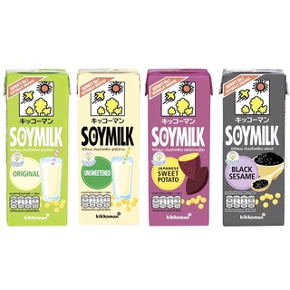 Kikkoman soymilk original 200 มล.แพคละ 3กล่อง  คิคโคแมน ซอยมิลค์ นมถั่วเหลืองจากญี่ปุ่น มีหลายสูตร