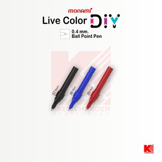 ปากกาลูกลื่น Monami Live Color DIY หัว 0.4 มม.