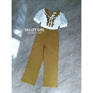 จั๊มสูทขายาวสีเขียวมะนาว งานป้าย Valley girl SizeL ***มือ1ป้ายห้อย