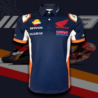 เสื้อPolo Moto GP ทีม Repsol-Honda เสื้อโปโล โมโตจีพี เรพโซล ฮอนด้า #MG0080 รุ่น Marc Marquez พิมพ์ทั้งตัว ไซส์ S-5XL