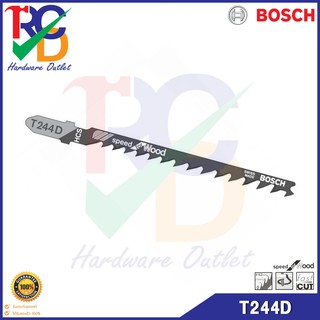 BOSCH T244D ใบเลื่อยจิ๊กซอตัดไม้ ตัดโค้ง ตัดเร็ว ตัดหนา 5-50 mm. ตัดโค้ง ตัดเร็ว (ราคาต่อใบ)