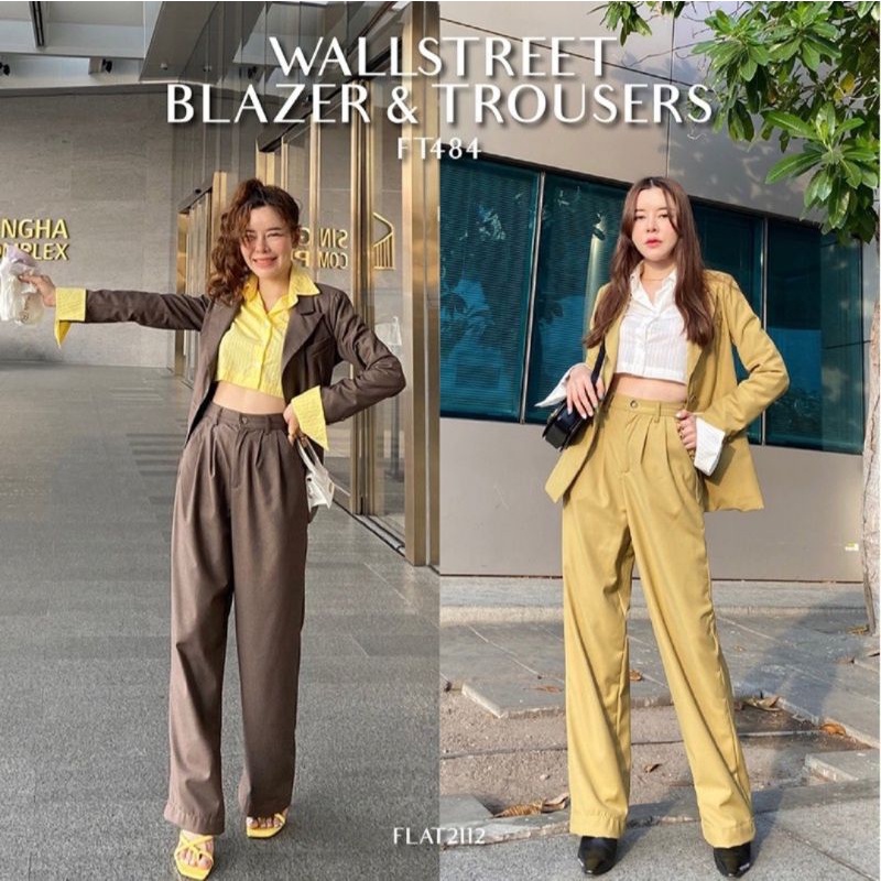 FLAT2112 FT484 : WALLSTREET BLAZER & TROUSERS เซ็ตสูท กางเกง