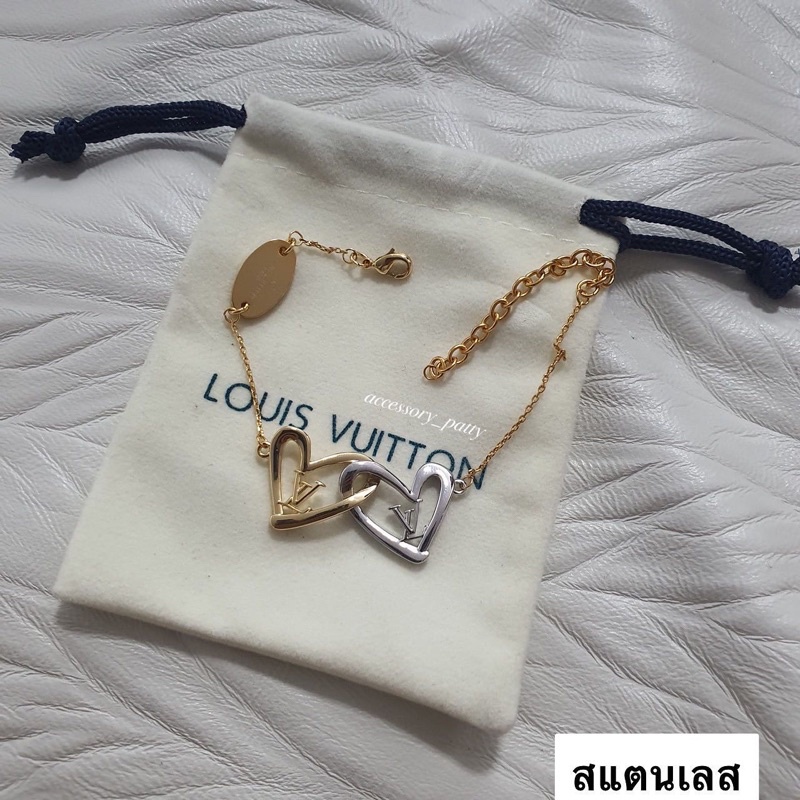 สร้อยข้อมือ รุ่นL08 heart stainless หัวใจไขว้ทูโทนสีเงินและสีทองค่ะ