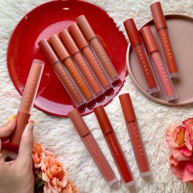 ลิปกลอสนีคาร่า นีคาร่า บี คัลเลอร์ฟูล เวลเวท แมท ลิป เกรซ  NEE CARA VELVET MATTE N1961