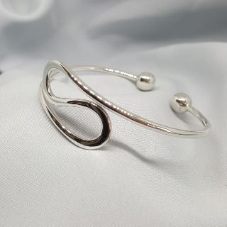 กำไลเงินแท้ 92.5 sterling silver ลายคลื่น ขนาดวง 6 ซม.