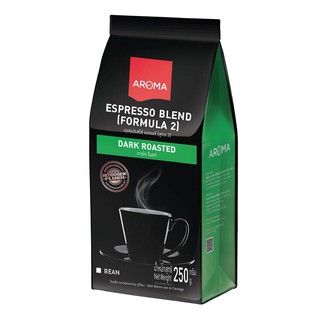 เมล็ดกาแฟคั่ว Espresso Blend สูตร 2 (ซอง250g.) อโรม่า Roasted coffee beans Espresso Blend Formula 2 (250g. Pack) Aroma