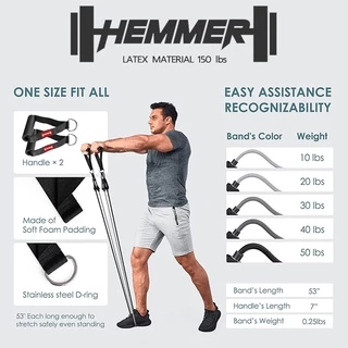 ฟรี..คลิปสอน ยางยืดออกกำลังกาย แรงต้าน 150 200 ปอนด์ homegym hemmer resistance band