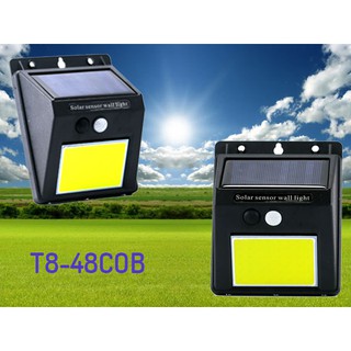 Solar sensor light ไฟติดผนังโซล่าเซลล์ พลังงานแสงอาทิตย์ โมวาด้า T8-48COB LED