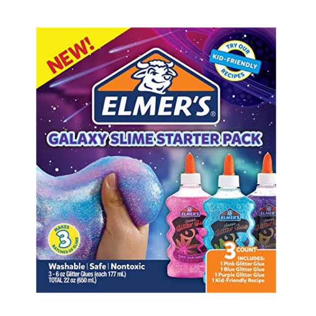 ของแท้ 💯 % Elmer’s Galaxy Slime Starter Pack เอลเมอร์ กาแล็คซี่ สไลม์ เซ็ท ชุดสไลม์ กากเพชร