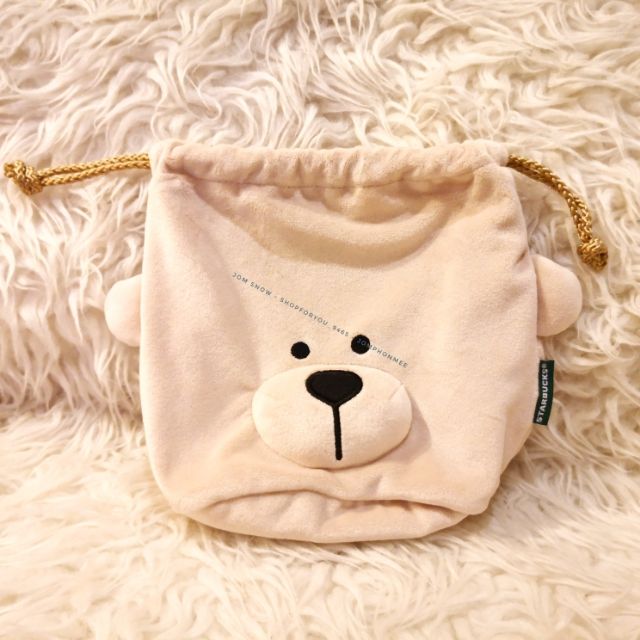 กระเป๋าผ้านิ่มเชือกหูรูดลายหมี Bearista Bag Starbucks Thailand 2020