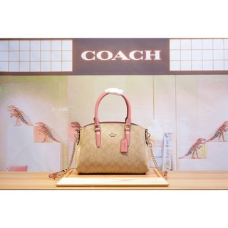 Coach Mini Sage Carryall in signature cancas กระเป๋าสะพายขนาดเล็ก ช่องใส่ถึง 3 ช่อง