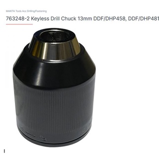 Makita  Keyless drill chuck part no. 763248-2 for model. DHP481/481 อะไหล่หัวจับดอก ขนาด 4 หุน(13มิล)