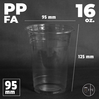 แก้วพลาสติก FPC PP FA-16oz. Ø95 พร้อมฝา [100ใบ]