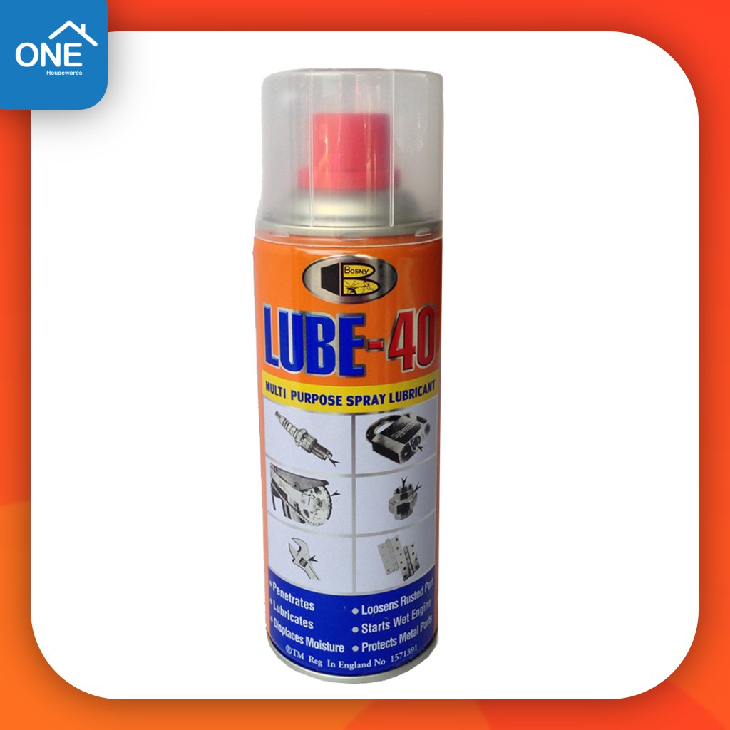 สเปรย์อเนกประสงค์ BOSNY ล้างสนิม ไล่ความชื้น super lube-40 ขนาด 200-400cc