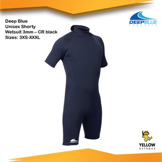 Wet Suit Deep Blue Unisex shorty Wetsuit 3mm – CR black