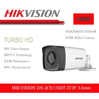 กล้องวงจรปิด Hikvision รุ่น DS-2CE17D0T-IT3F ir 40m 3.6mm