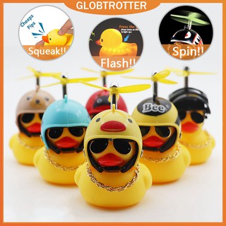 Globetrotter ขาตั้งติดหมวกกันน็อคพร้อมขาตั้งสีเหลืองสําหรับขี่จักรยานเป็ดสีเหลือง