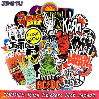 100 PCS Rock Sticker Music Retro Band Graffiti JDM Stickers to DIY Guitar Motorcycle Laptop Luggage Skateboard Car Snowboard
