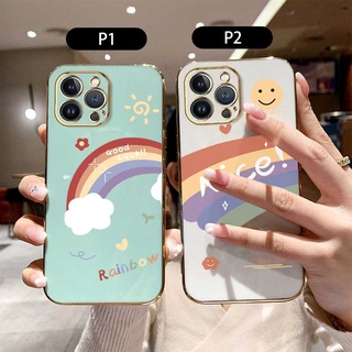 เคสโทรศัพท์มือถือ ซิลิโคน ชุบไฟฟ้า สีรุ้ง เรียบง่าย สําหรับ VIVO Y51 Y31 2020 Y31 2021 Y51A Y53S 4G