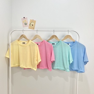 เสื้อครอป ครอปโอเวอร์ไซส์ crop oversize สีน่ารักทุกสี พร้อมส่ง ถ่ายจากงานจริง